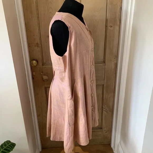 Flax 100% linen oversized summer dress size small - Picture 6 of 10